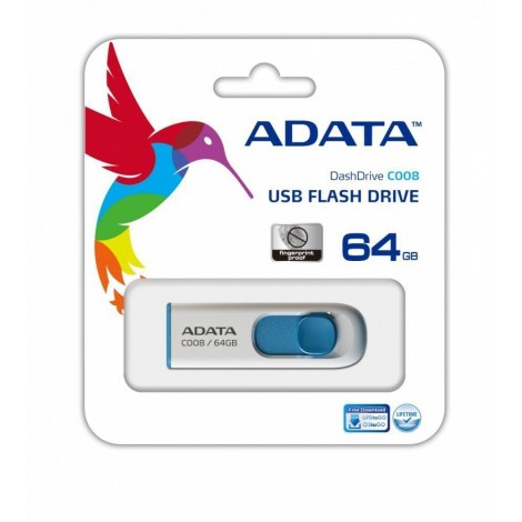 ADATA | C008 | 64 GB | USB 2.0 | White/Blue - 4